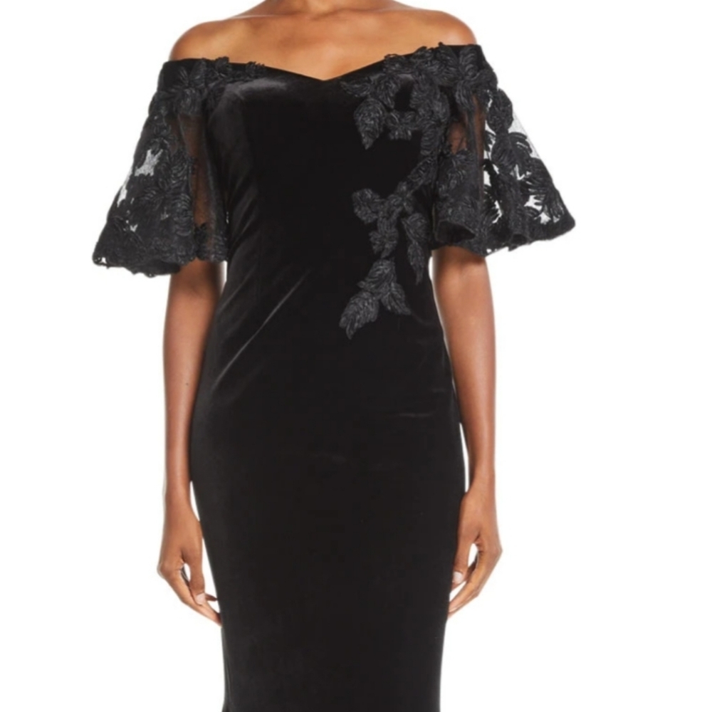 Teri Jon black velvet gown